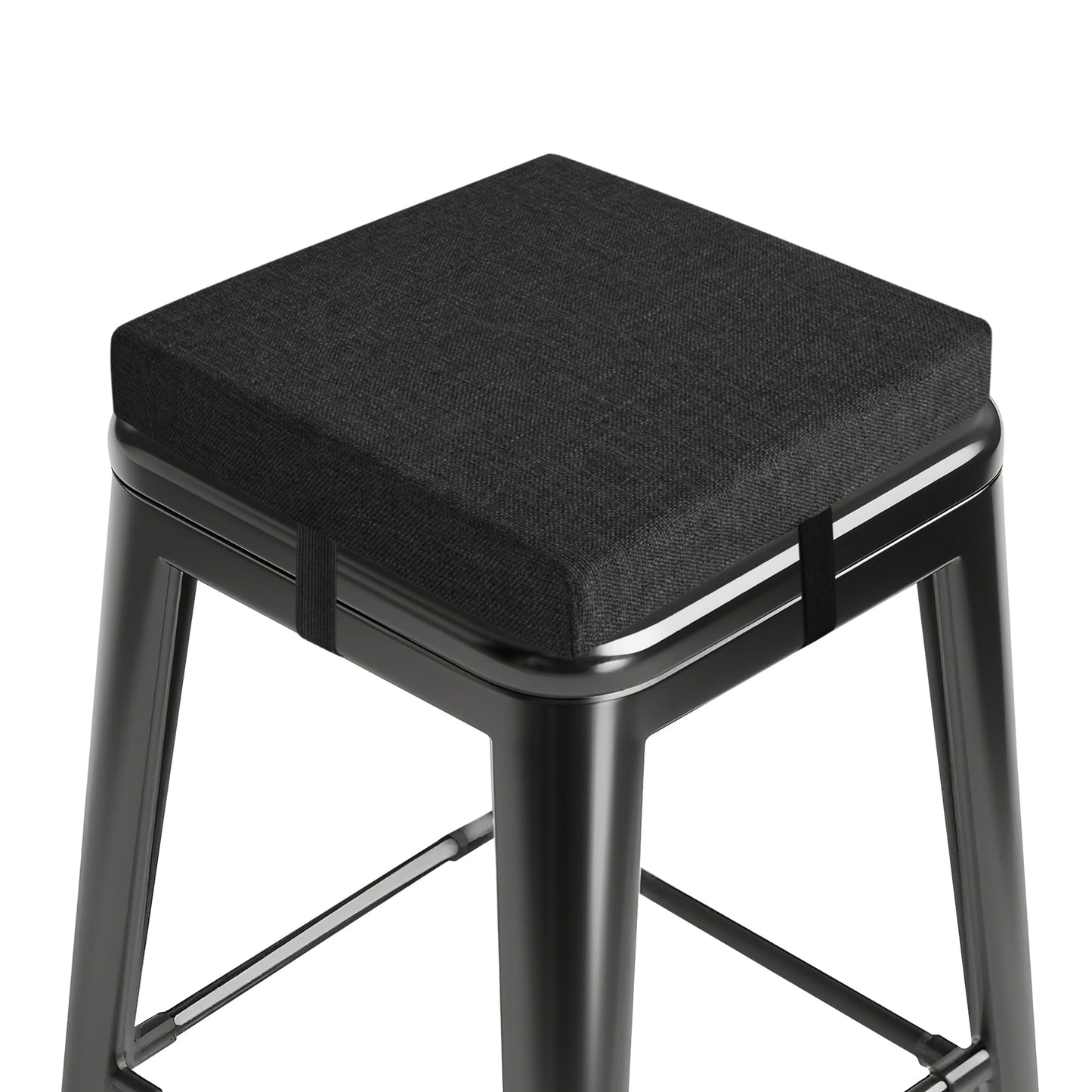 MineCozy Bar Stool Cushions Square 12" x 12" 1 Piece Black