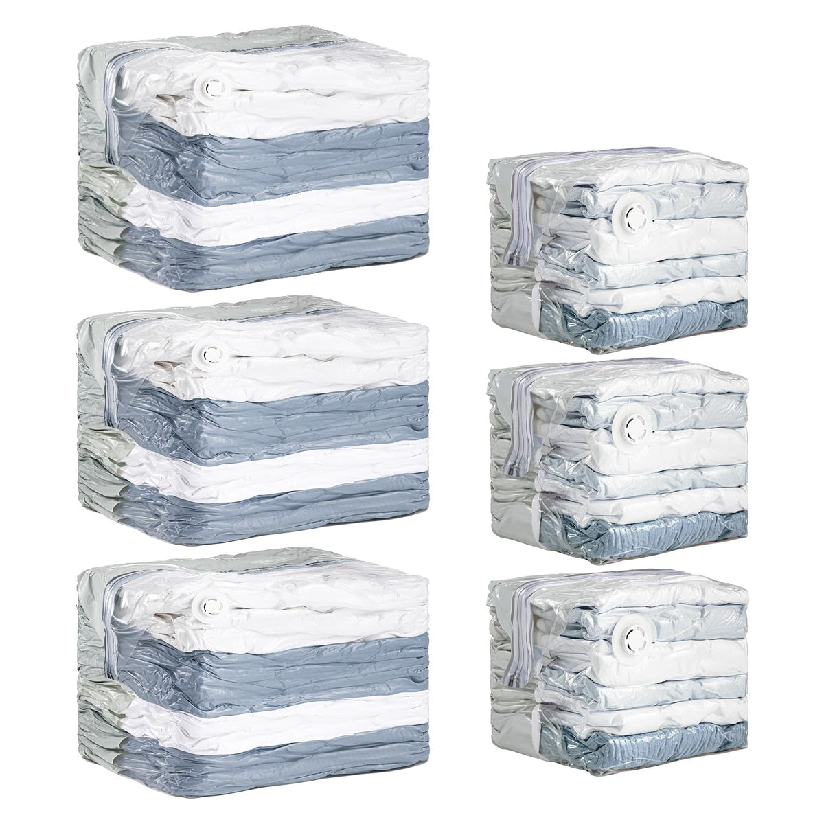 TAILI Extra Large Vacuum Storage Bags Cube 6 Jumbo3 Jumbo+3 Medium, Cream