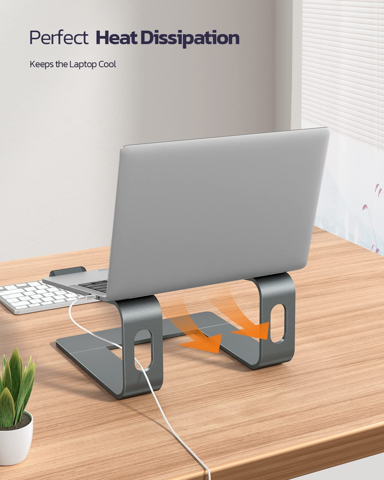 Nulaxy Ergonomic Laptop Stand for Desk, Full Aluminum Detachable Riser