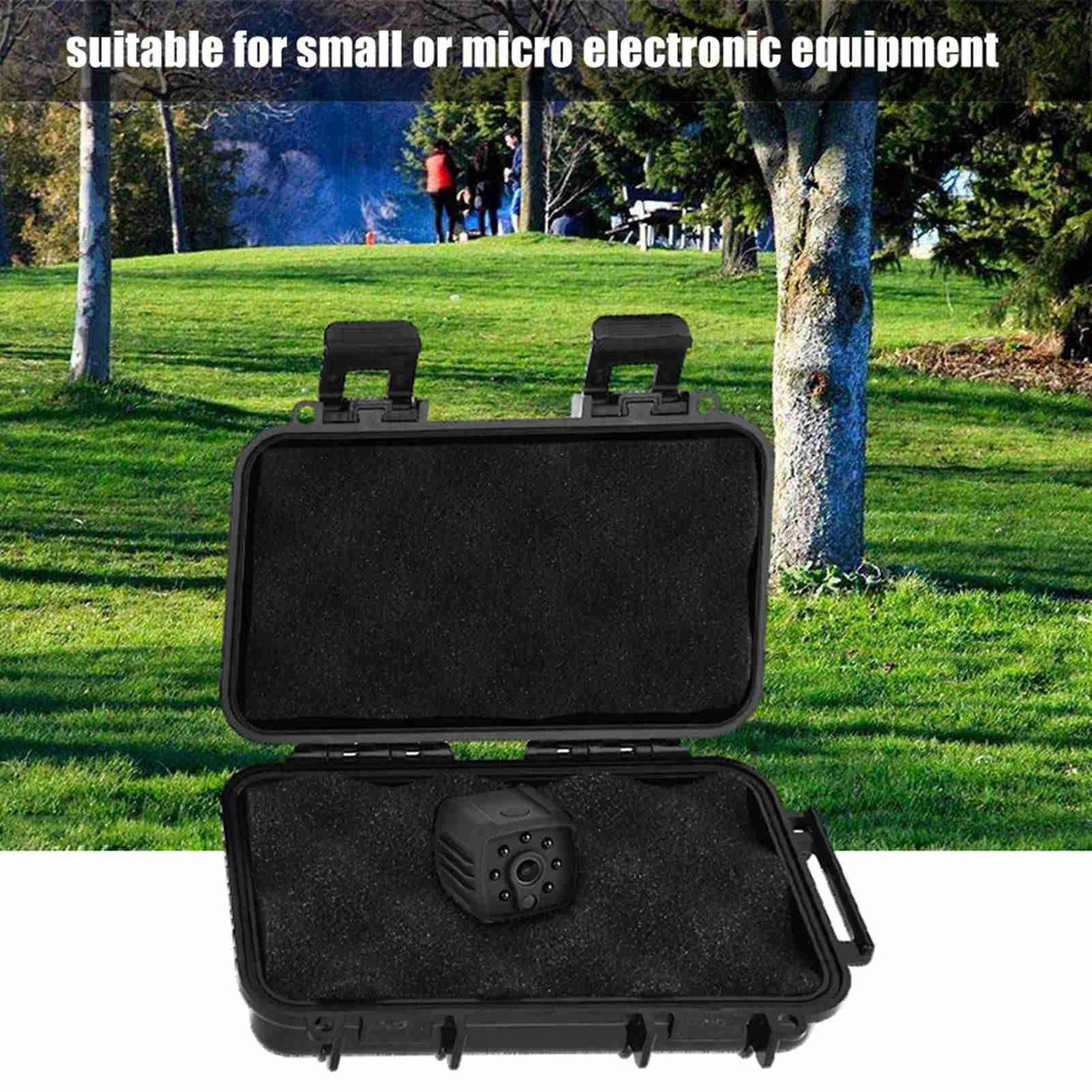 Tbest Survival tin Box, Shockproof Box, Eerieur Waterproof Shockproof Waterproof Storage Box Storage Container Case Storage Box Black Dry for Fishing