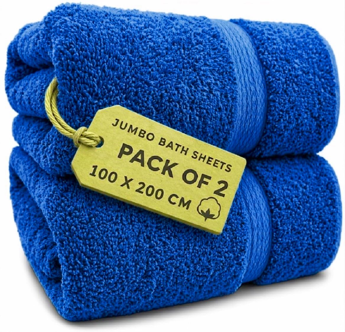 EDB 2X Extra Large Super Jumbo Bath Sheets Towels 100 cm W x 200 cm L Body Wrap Premium Quality 100% Egyptian Cotton Beach, Gym, Spa