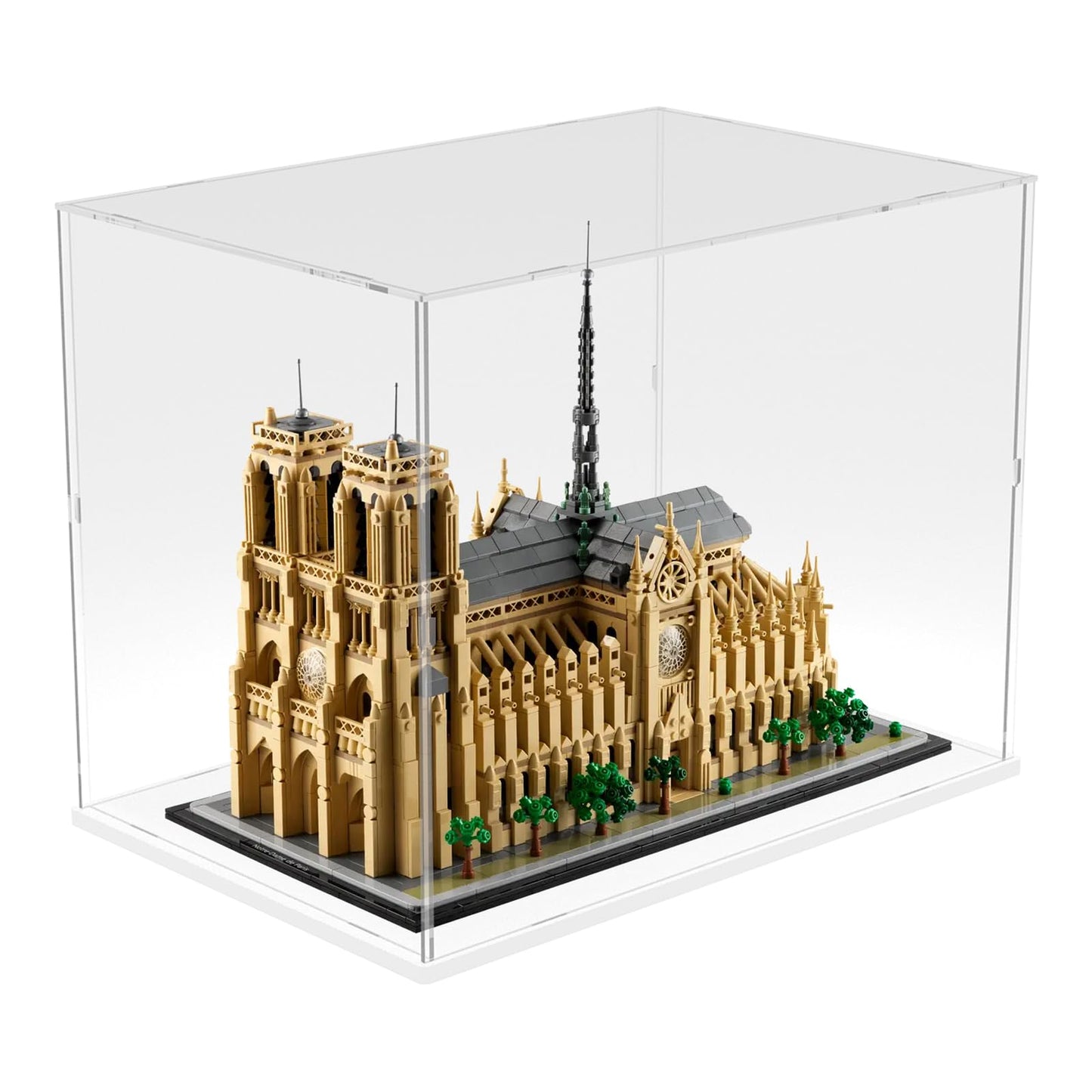 Nynelly Acrylic Display Case for Lego Notre Dame 21061 for Lego Bowser 71411 Models Figures - Assemble Dustproof Thickened Clear Display Box Cabinet