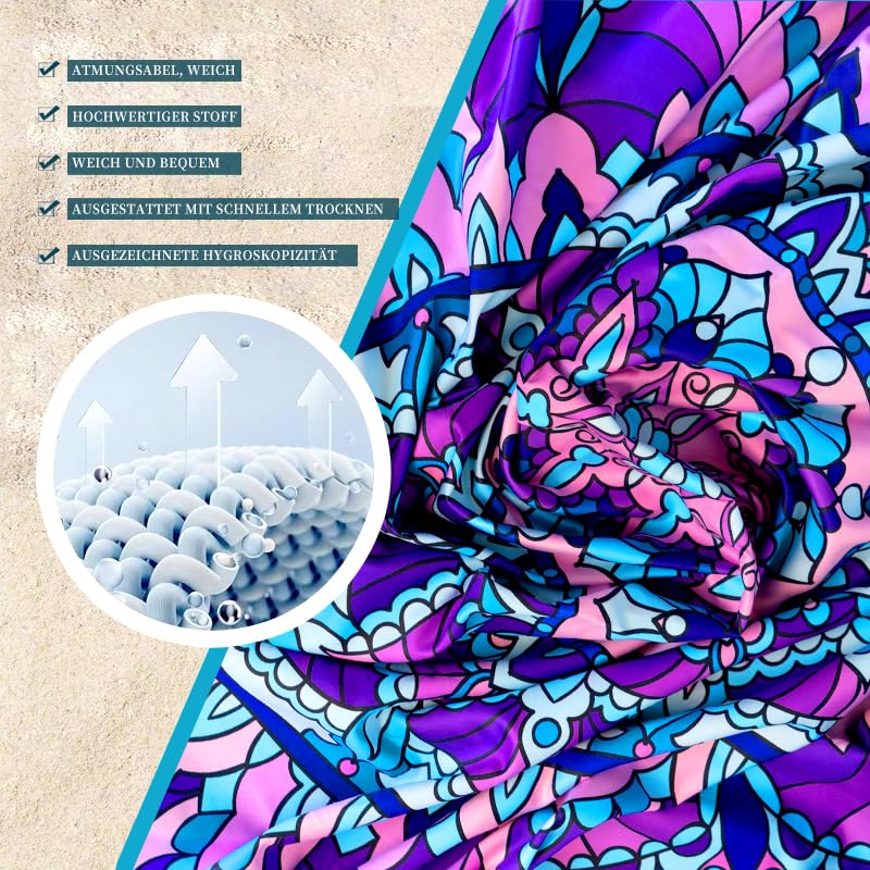 Microfibre Beach Towel 71"X32" Quick Dry Lightweight 2 Pcs Sand Free Extra Large Thin Towels Travel Essentials For Adults Womens Swim Bath