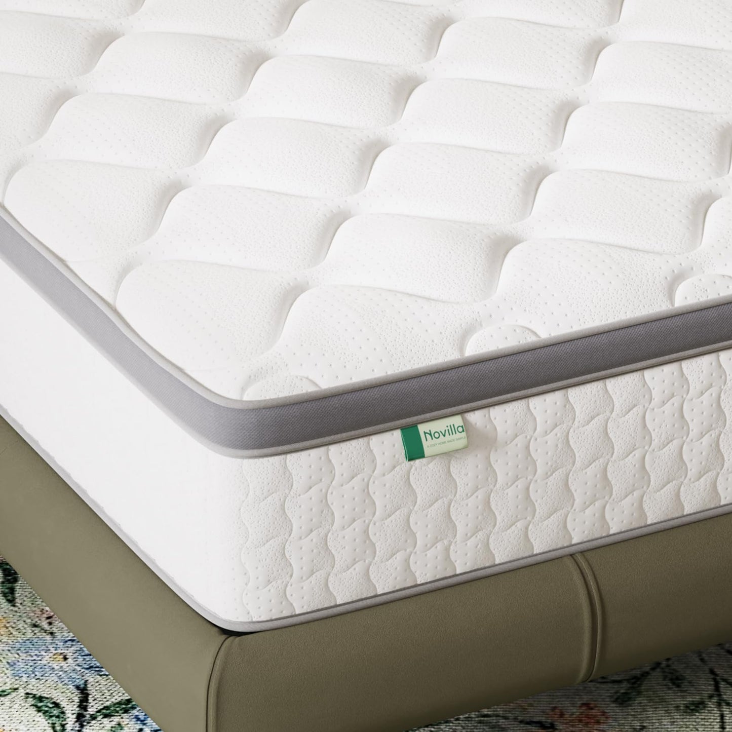 Novilla 4FT6 Double Mattresses - 25cm Medium Firm Hybrid Mattress | UK Pocket Sprung & Foam for Target Support & Luxury Comfort, Soft-Touch Cover