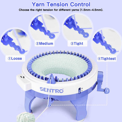 SENTRO 48-Needle Knitting Machine - Versatile Circular Knitting Loom Machine for Adults, Perfect for Crocheting and Knitting Projects - Ideal for