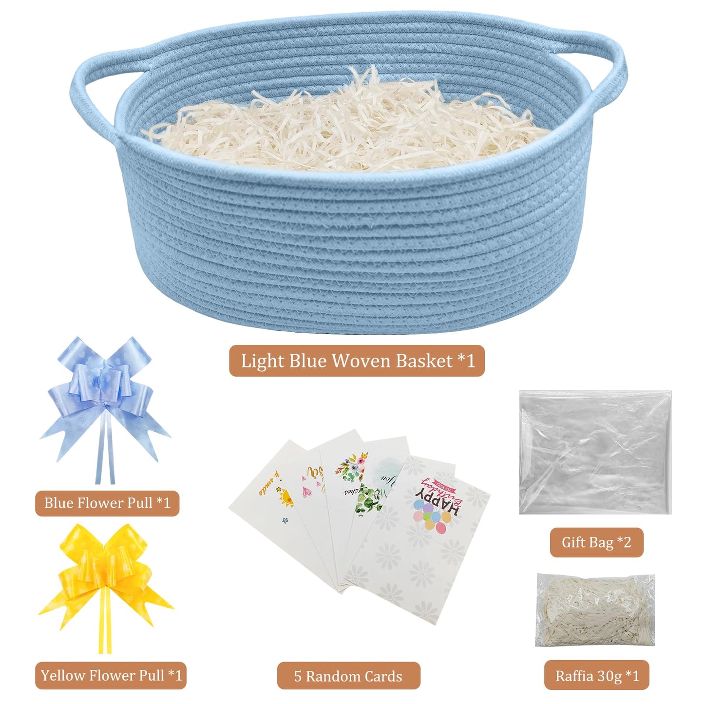 1 Set Empty Hamper Basket Cotton Rope Basket (14.96 x 9.06 x 5.51 in)