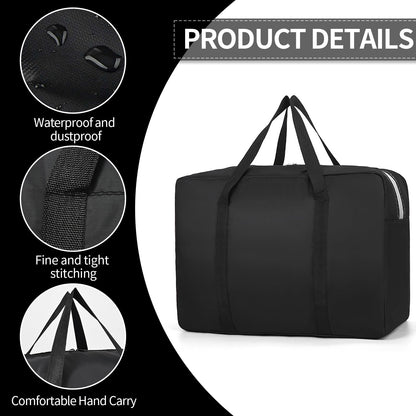 4 PCS 125L Large Storage Bags, Duvet Storage Bag Heavy Duty Moving Bags Waterproof Under Bed Storage Bag with Zip for Moving House Clothes Bedding