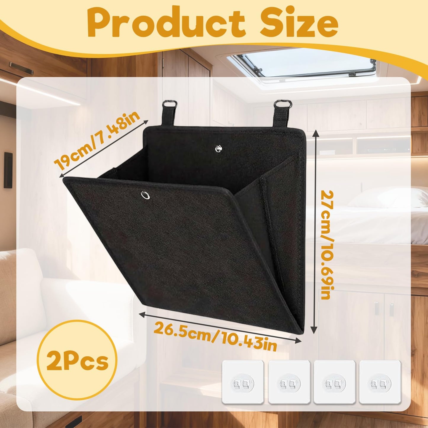 2-Pack Campervan Storage Motorhome Accessories Essentials Storage Organiser