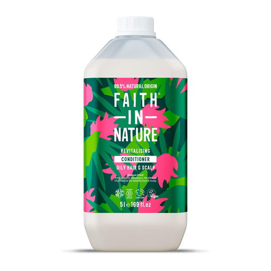 Faith In Nature Natural Dragon Fruit Conditioner, Revitalising for Oily Hair & Scalp, Vegan & Cruelty Free, No SLS, Silicones or Parabens, 5L Refill