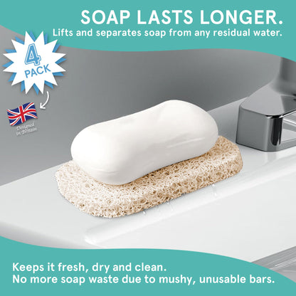 Soap Saver by Smith’s® | Extend Your Soap’s Life | 14 cm L x 8 cm W x 1.2 cm H | Biege / 4 Pack | 50% Thicker | Enhanced Design