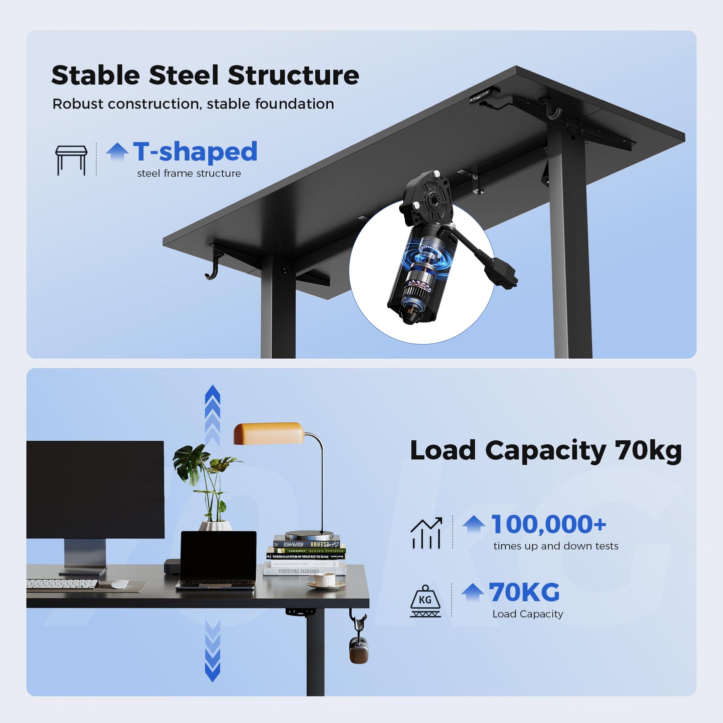 Agilestic Electric Standing Desk, 2 Memory Buttons, 130x60cm