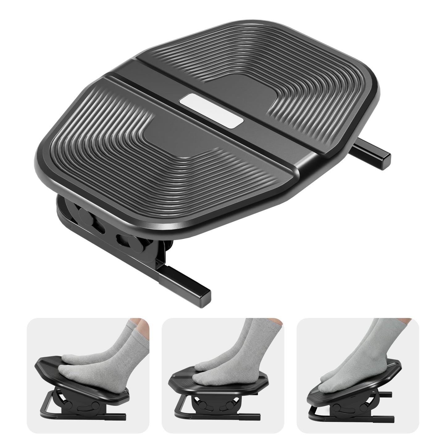 PEGZONE Footrest for Under Desk with Massage, Adjustable Tilt, Steel Base