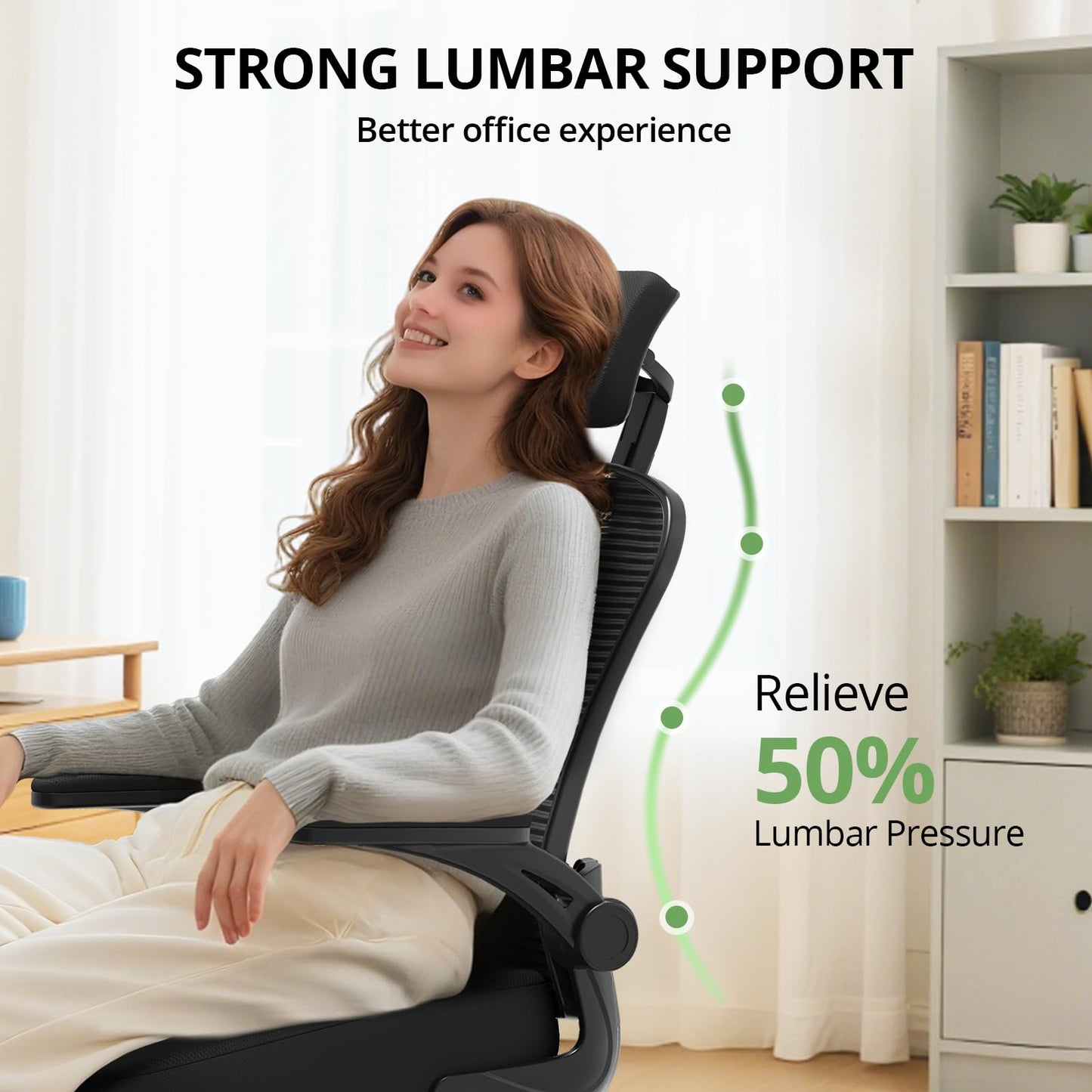 Synorla Desk Chair Ergonomic Office Chair with 330LBS Capacity, High Back Computer Chairs for Long Hours Comfortable