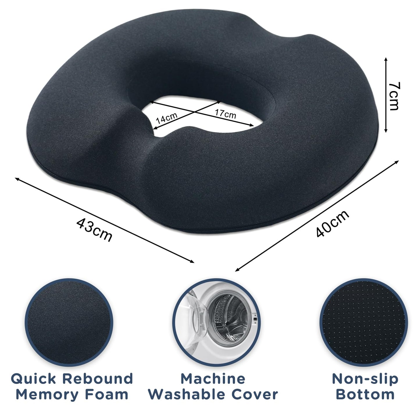 Donut Pillow Seat Cushion for Hemorrhoids, Coccyx Cushion for Pain Relief