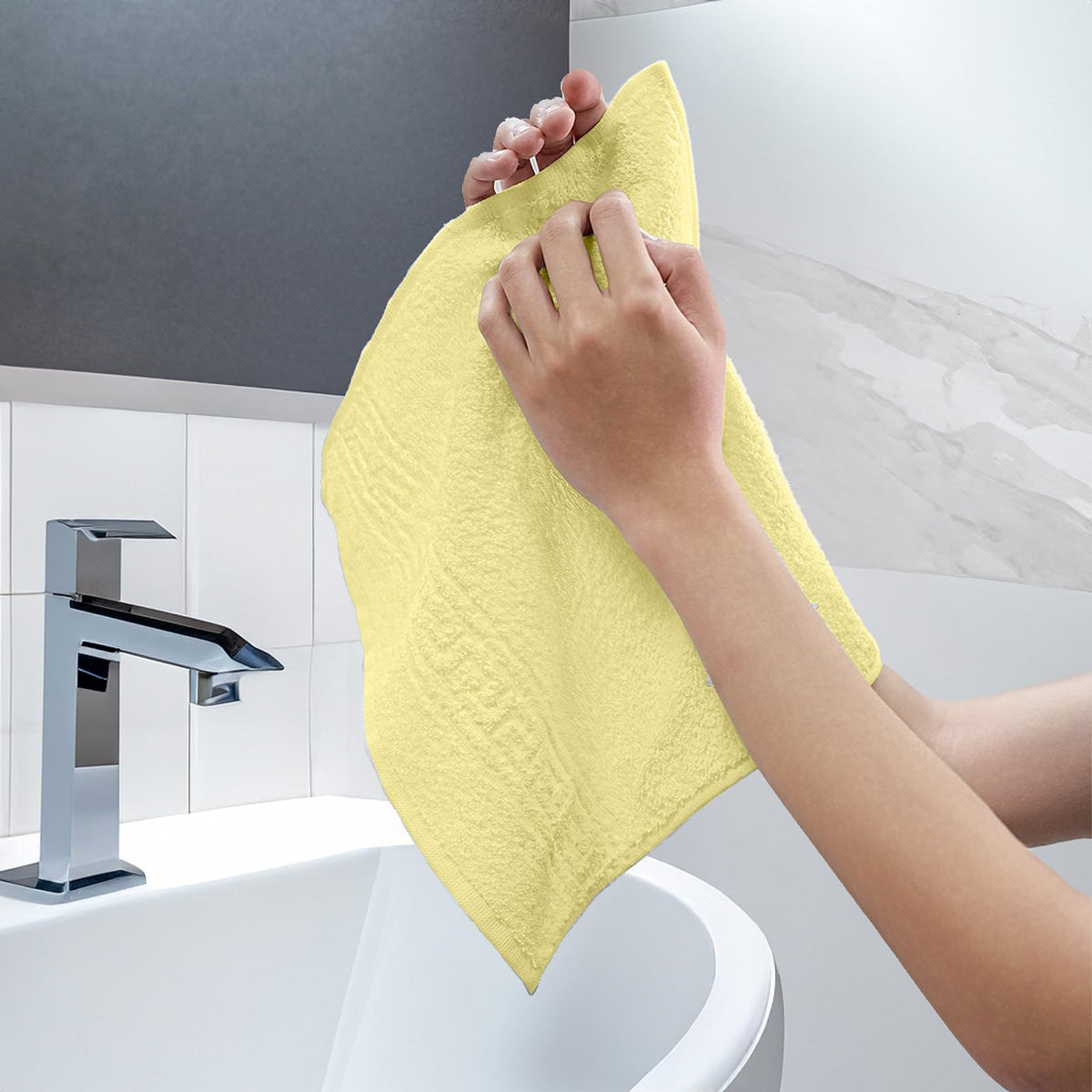 nice homeit Set of 12 Washcloths 30 x 30 cm - Mini Face and Guest Towels 100% Ring-Spun Cotton - for Hands, Babies, Makeup, Kitchen