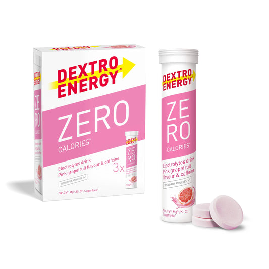 Dextro Energy Zero Calories Pink Grapefruit I Electrolytes Sports Drink I Effervescent Tablets | Rapid Recovery and Hydration Electrolyte Drink I with