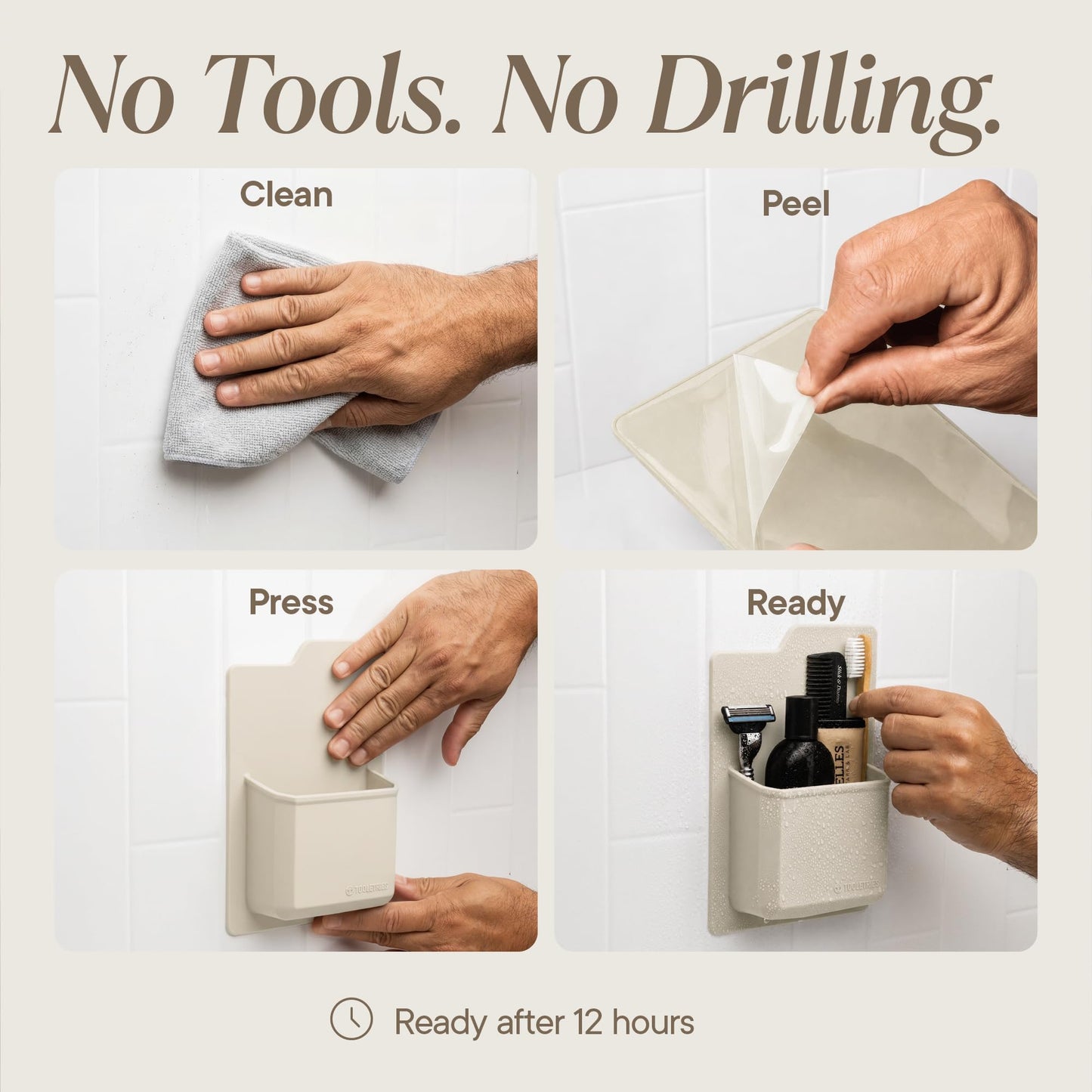 TOOLETRIES The James Organizer, Shower Storage Holder - Sand
