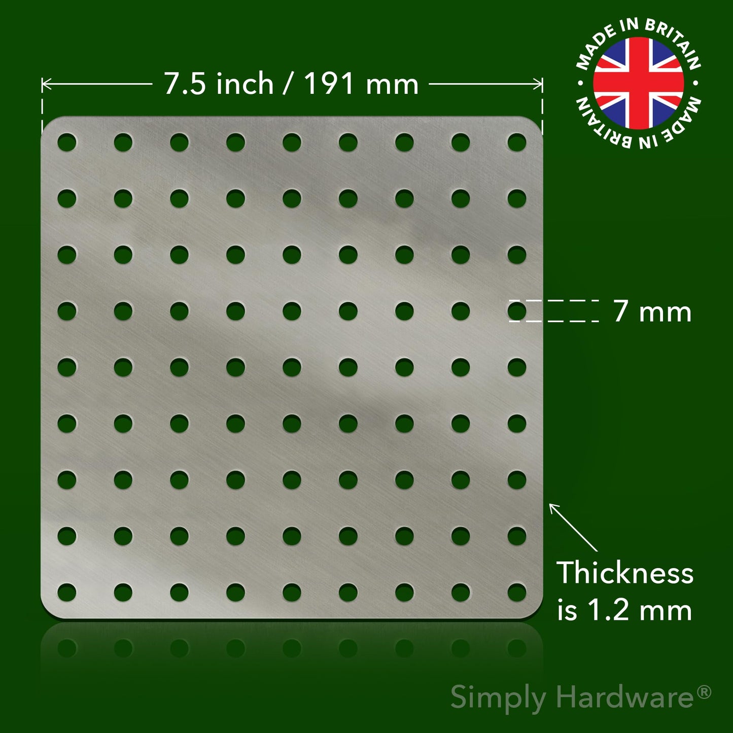 Simply Hardware® Square Drain Guard/Swirl Cover - 4 Inch up to 9 Inch Stainless Steel - Keep Drains Clear from Leaves & Debris - 7.5" x 7.5"
