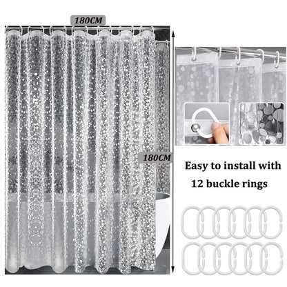 Shower Curtains Mould Proof Resistant, 180 x 180 cm 71 x 71 Inch, Shower Curtain for Bathroom, Waterproof Heavy Duty Bathroom Curtains