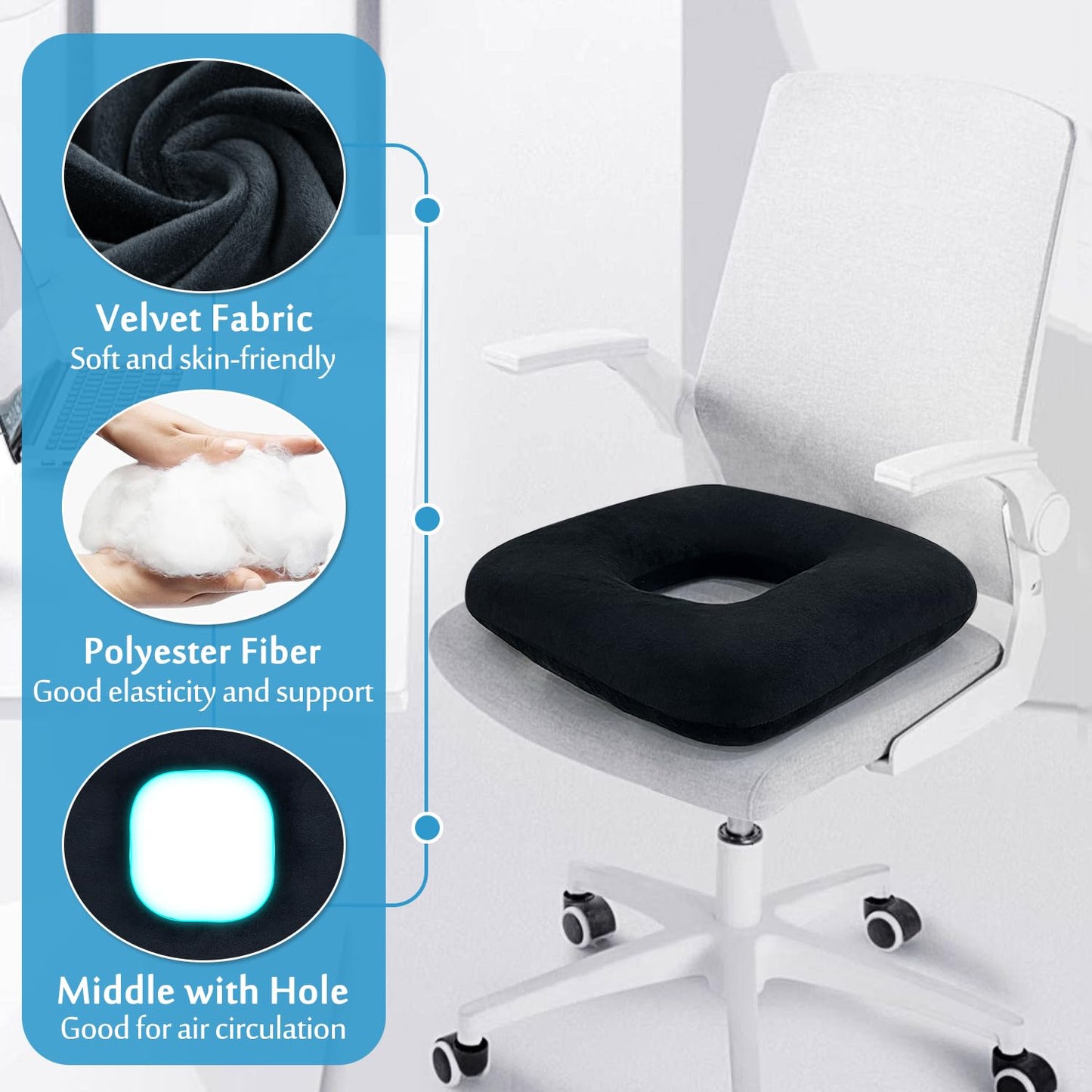 Bed Sore Cushions for Butt Positioning Pillow Pressure Ulcer Cushion Donut Pressure Relief Pillow Wedge for Sleeping Position Wedge after Surgery