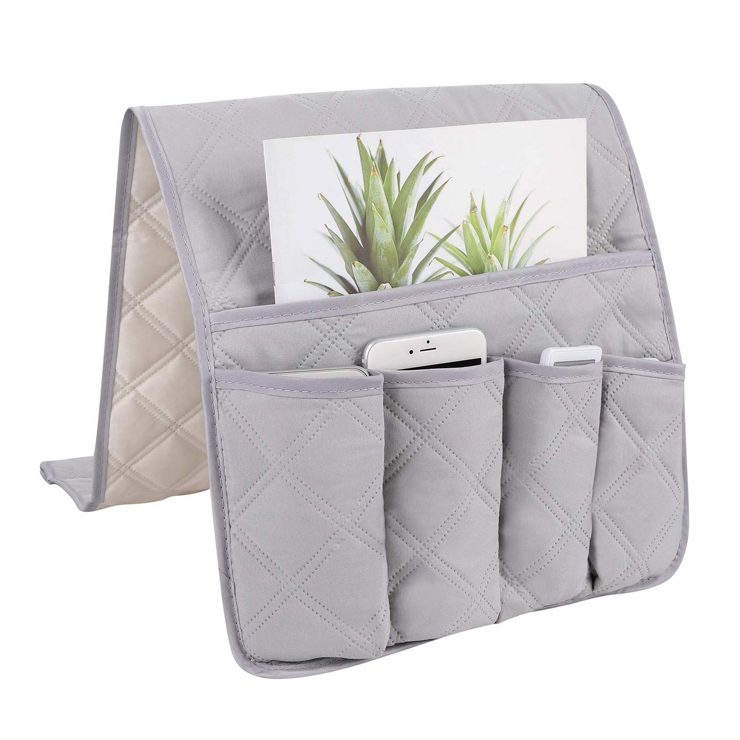 Qchomee Sofa Armrest Caddy Organizer Storage Armrest Chair Desk Sofa Organiser Non-slip TV Remote Control Handset Holder Couch Pocket Organizer for