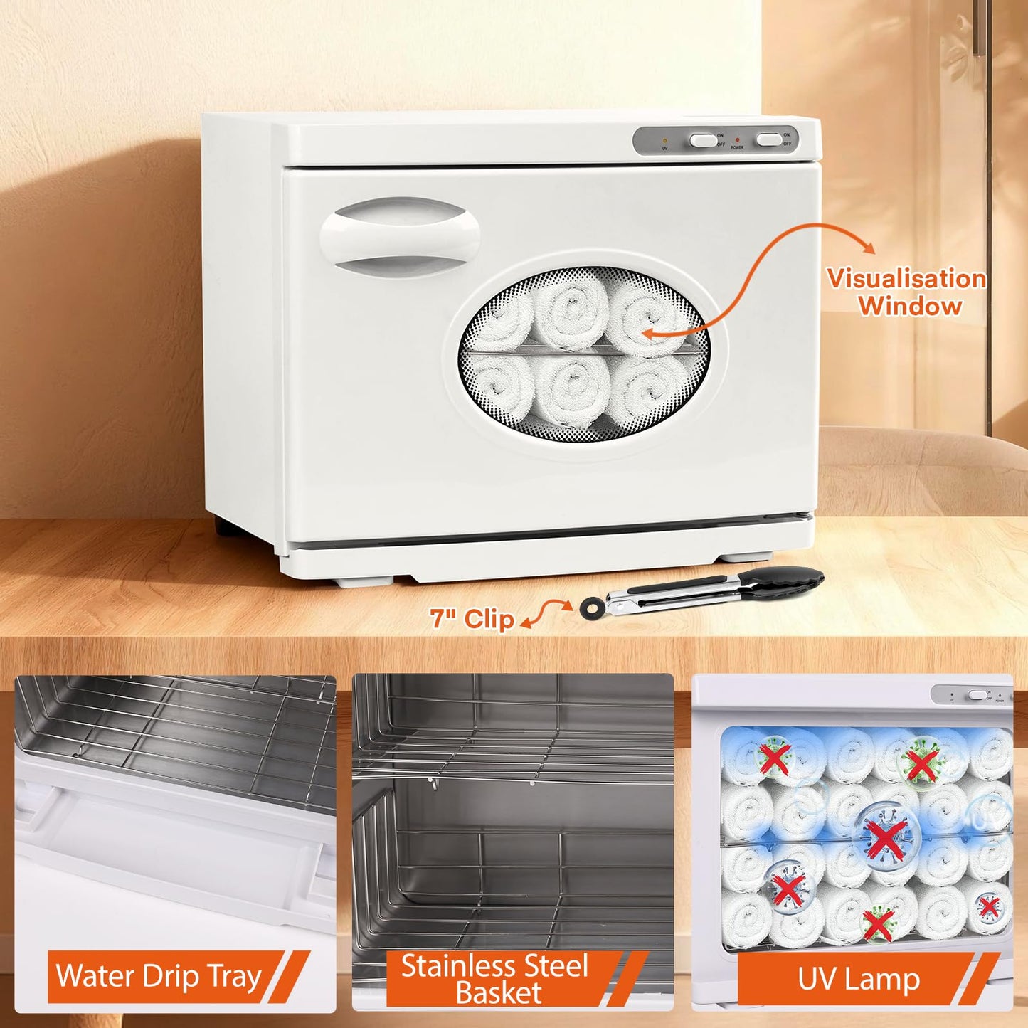 iklestar Hot Towel Warmer, 23L Professional Spa Towel Heater Cabinet with Clip, Extra Large Estheticians Towels Heating Machine for Massage Salon