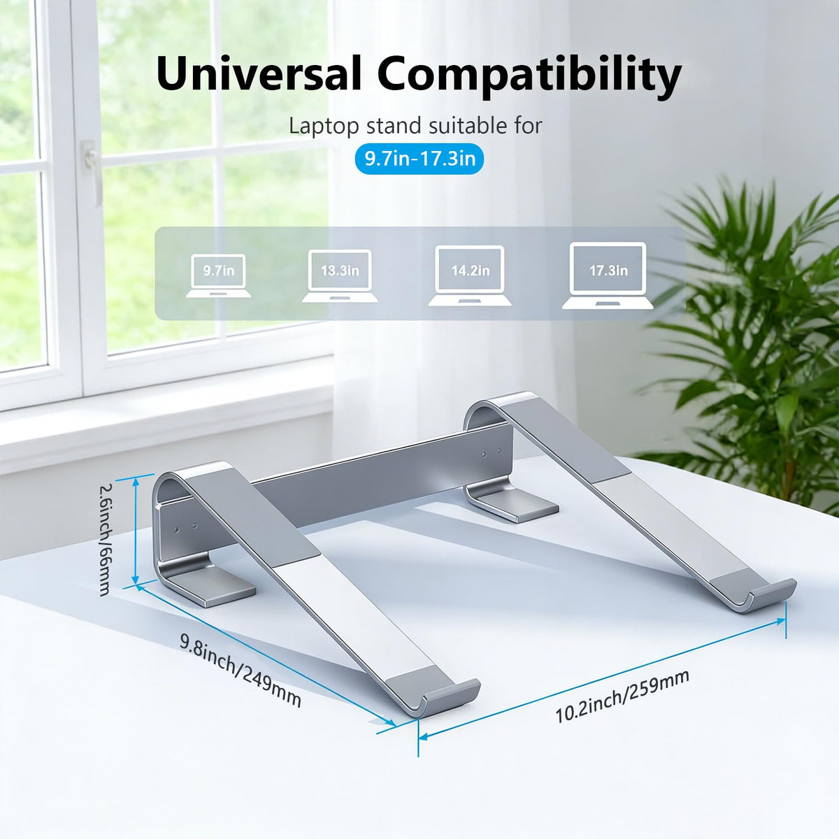 JOOF Aluminum Laptop Stand, Portable Cooling Stand, Ergonomic Laptop Holder for Desk Non-Slip, Compatible with MacBook Air, Pro, Dell, HP, Lenovo