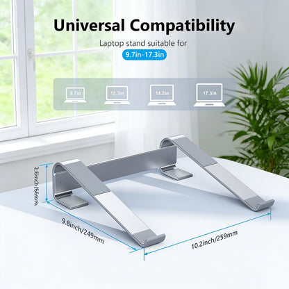 JOOF Aluminum Laptop Stand, Portable Cooling Stand, Ergonomic Laptop Holder for Desk Non-Slip, Compatible with MacBook Air, Pro, Dell, HP, Lenovo