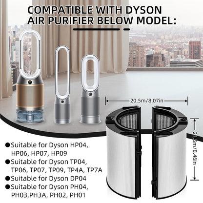 Air Purifier Replacement Filter Compatible with Dyson HP04 TP04 DP04 PH04 HP09 TP09 HP07 TP07 PH03 PH01, HEPA Activated Carbon Air Purifying Filter