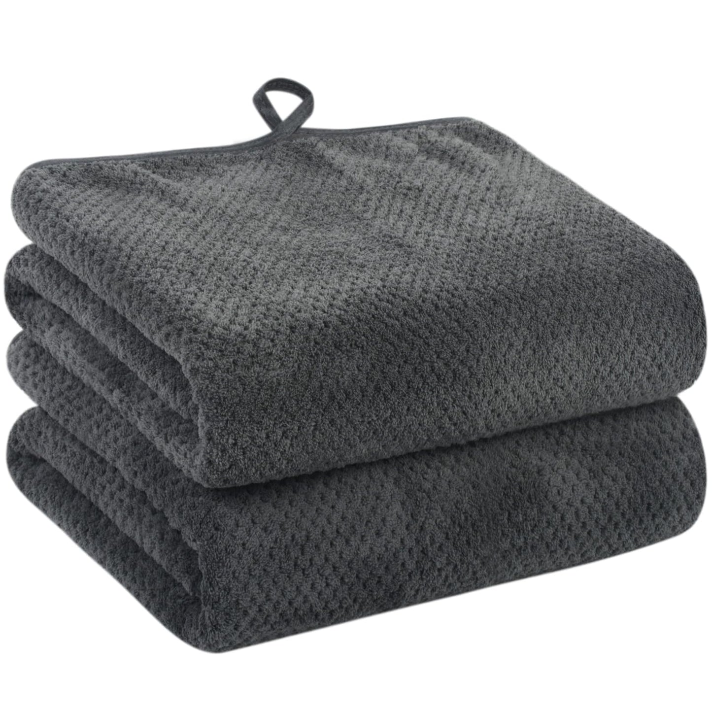 VIVOTE Microfibre Bath Towels Set Soft Bath Sheet 70x140cm Grey 2 Pieces