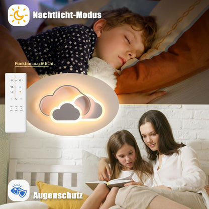 BLMYL LED Ceiling Light, 32W 2700lm 42cm Creative Clouds Ceiling Lamp, Dimmable Remote Control 3000~6000K, Modern White Ceiling Lights, Used in Living