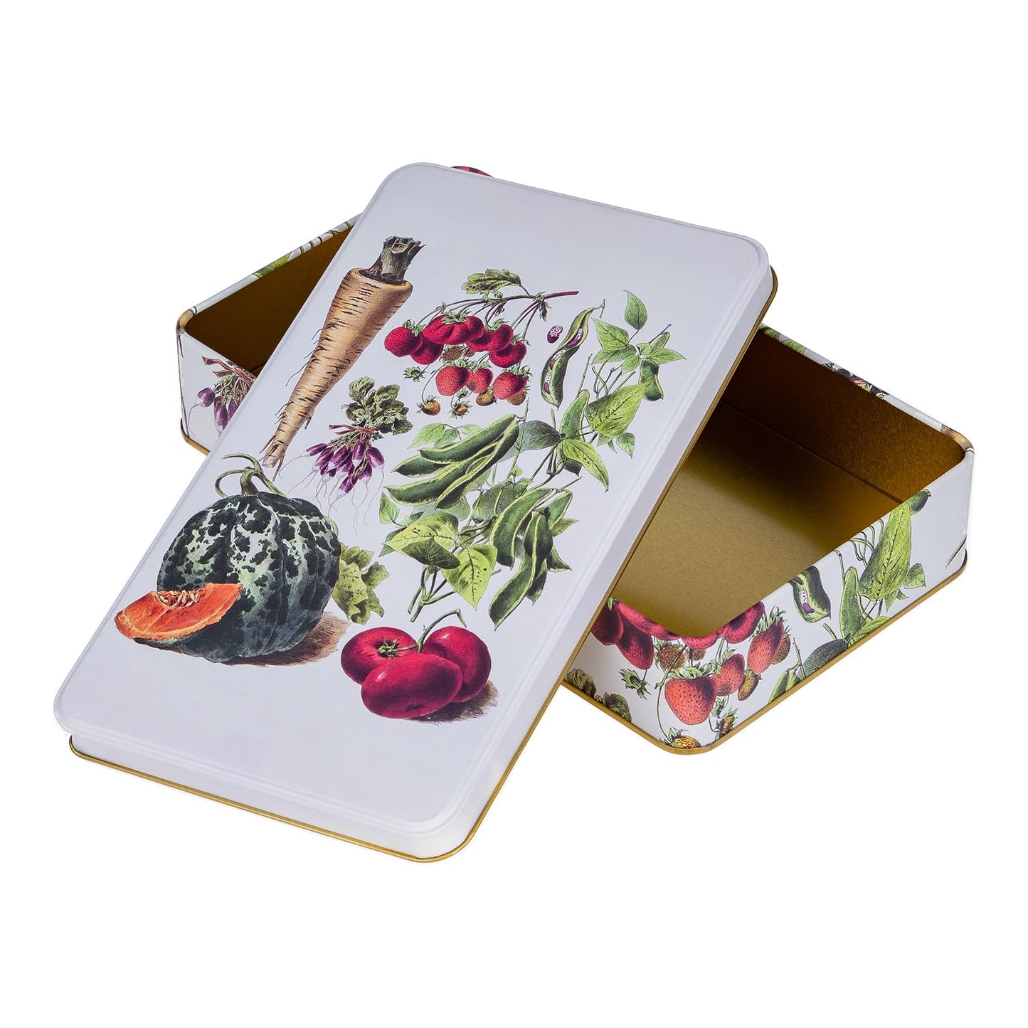 NOTIQUE Tin Metal Tin with Lid, Nostalgic Art Tin Box, Biscuit Tin, Storage Jar for Small Items - Collection Herbarium (Harvest)