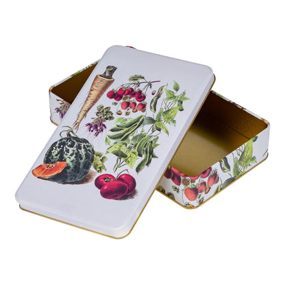 NOTIQUE Tin Metal Tin with Lid, Nostalgic Art Tin Box, Biscuit Tin, Storage Jar for Small Items - Collection Herbarium Harvest