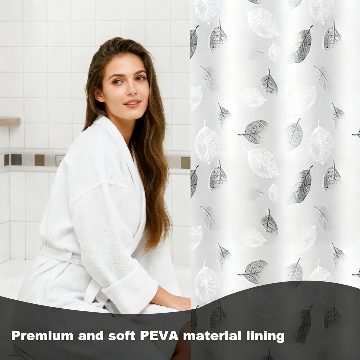 TGYIMENG Shower Curtain, Mould Proof and Mildew Resistant Washable Bathroom Curtains, Shower Curtain for Bathroom, Bath Curtains with Hooks