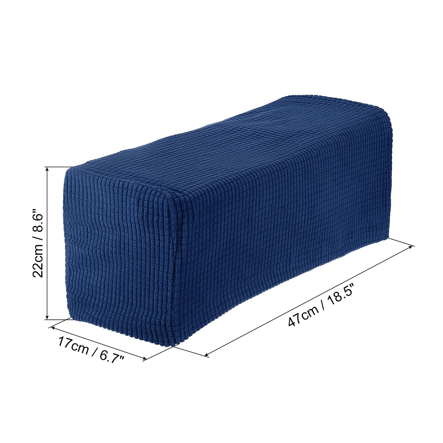 sourcing map 2pcs Stretch Armrest Covers for Chairs/Sofas, Couch Arm Covers with Twist Pin, Furniture Protector Slipcovers Navy Blue
