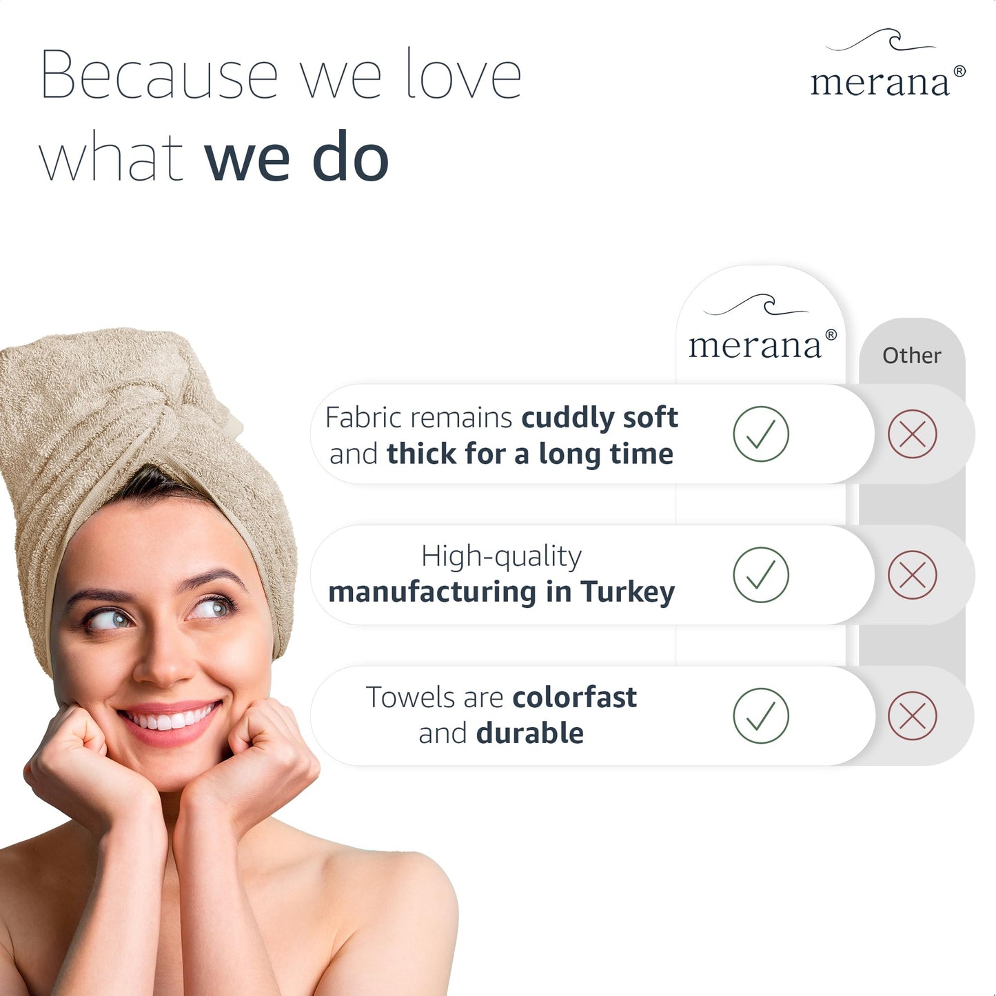 Merana OSLO towel set | quick-drying, soft & lint-free | terry luxury quality | 100% cotton terrycloth | OEKO-TEX | 590 GSM