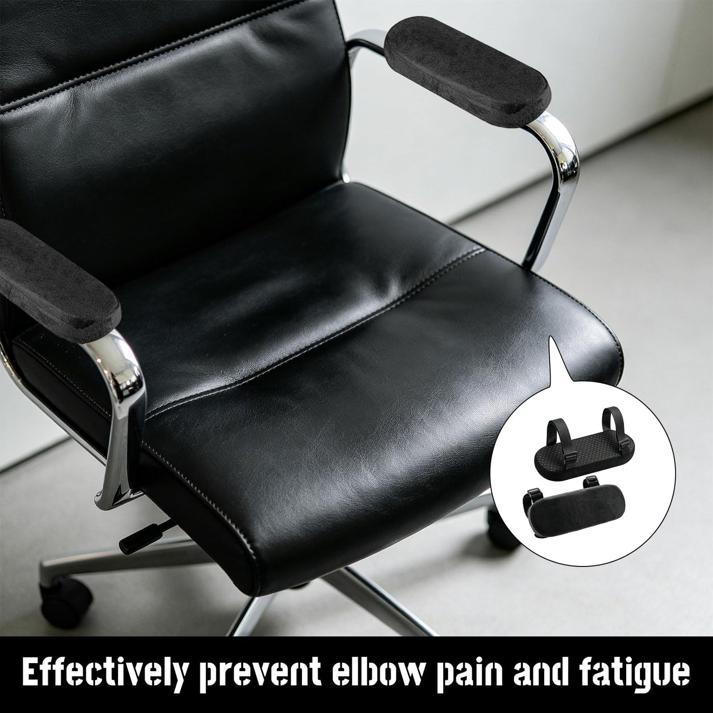 Office Chair Arm Pads, Memory Foam Armrest Covers for Elbow Support, Reducing Forearm Pressure During Work and Gaming