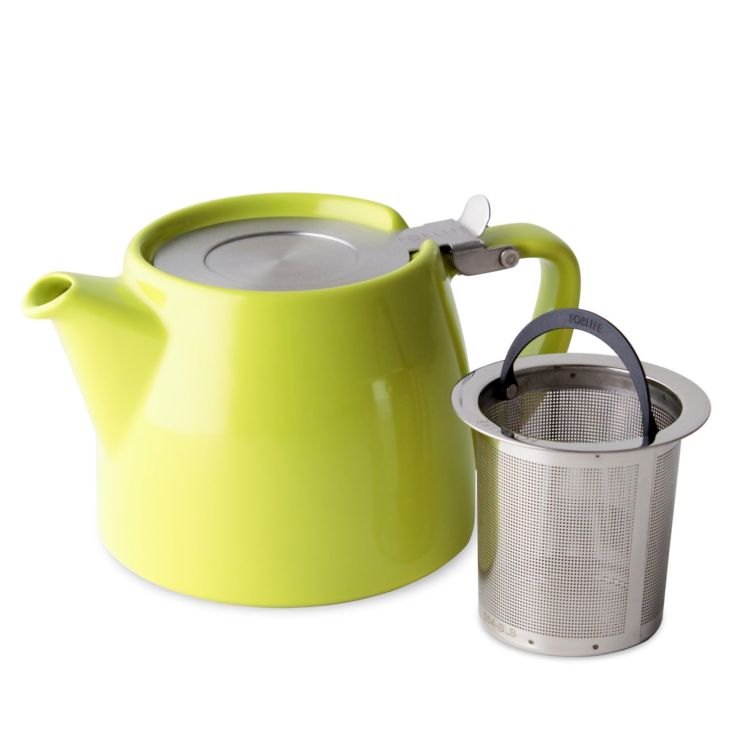 Forlife DSTMPLIM Teapot, Ceramic, Lime