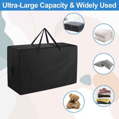 Folding Mattress Bag - 600D Oxford Cloth Heavy Duty Carry Case for Tri-Fold Guest Bed Mattress Fits 6" Twin & Twin XL Mattress, Black