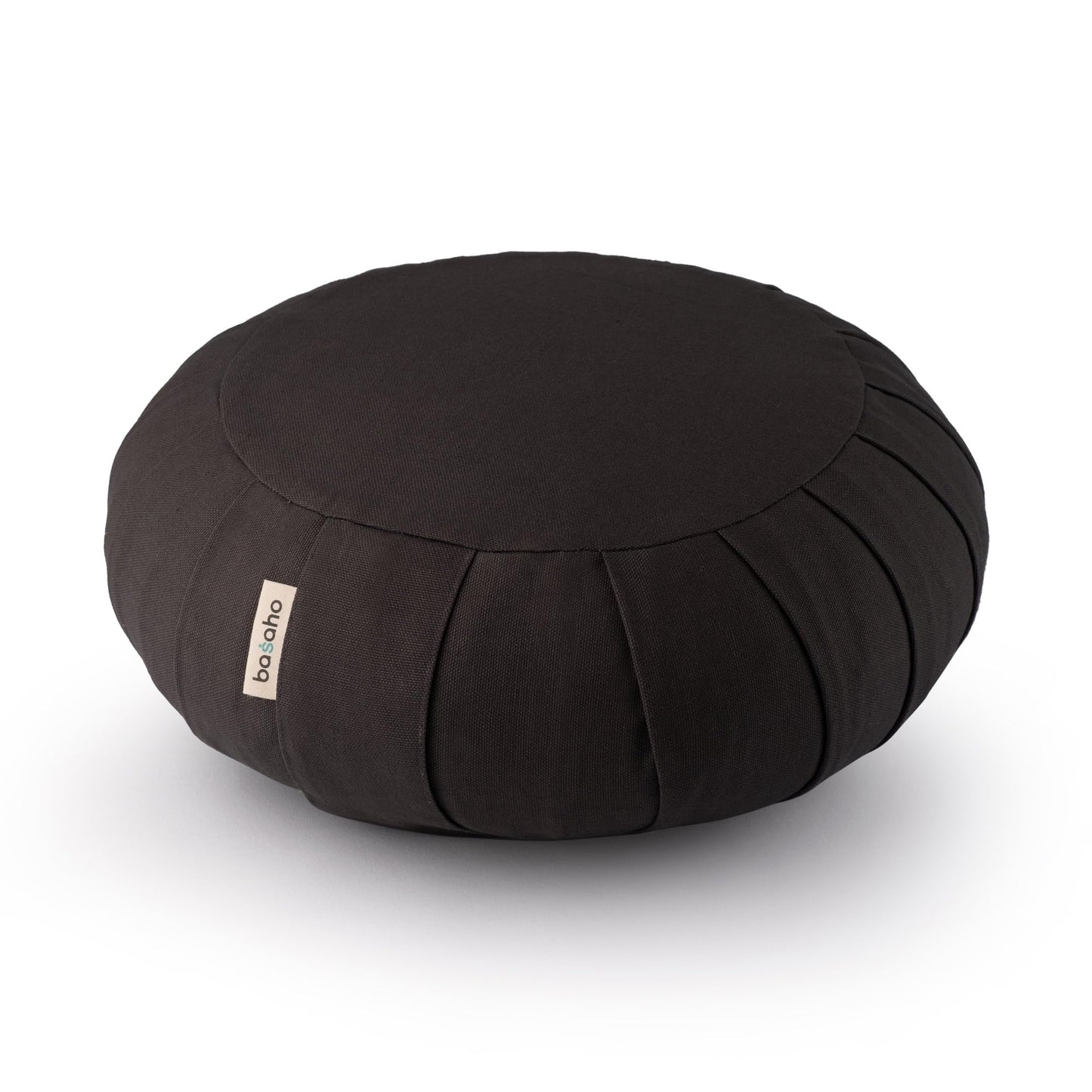 basaho CLASSIC Zafu Meditation Cushion | Organic Cotton | Buckwheat Hulls | Removable Washable Cover (Zen Black)