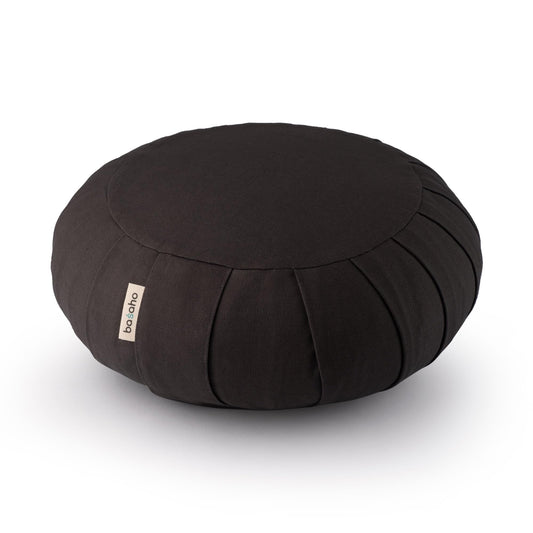 basaho CLASSIC Zafu Meditation Cushion | Organic Cotton | Buckwheat Hulls | Removable Washable Cover (Zen Black)