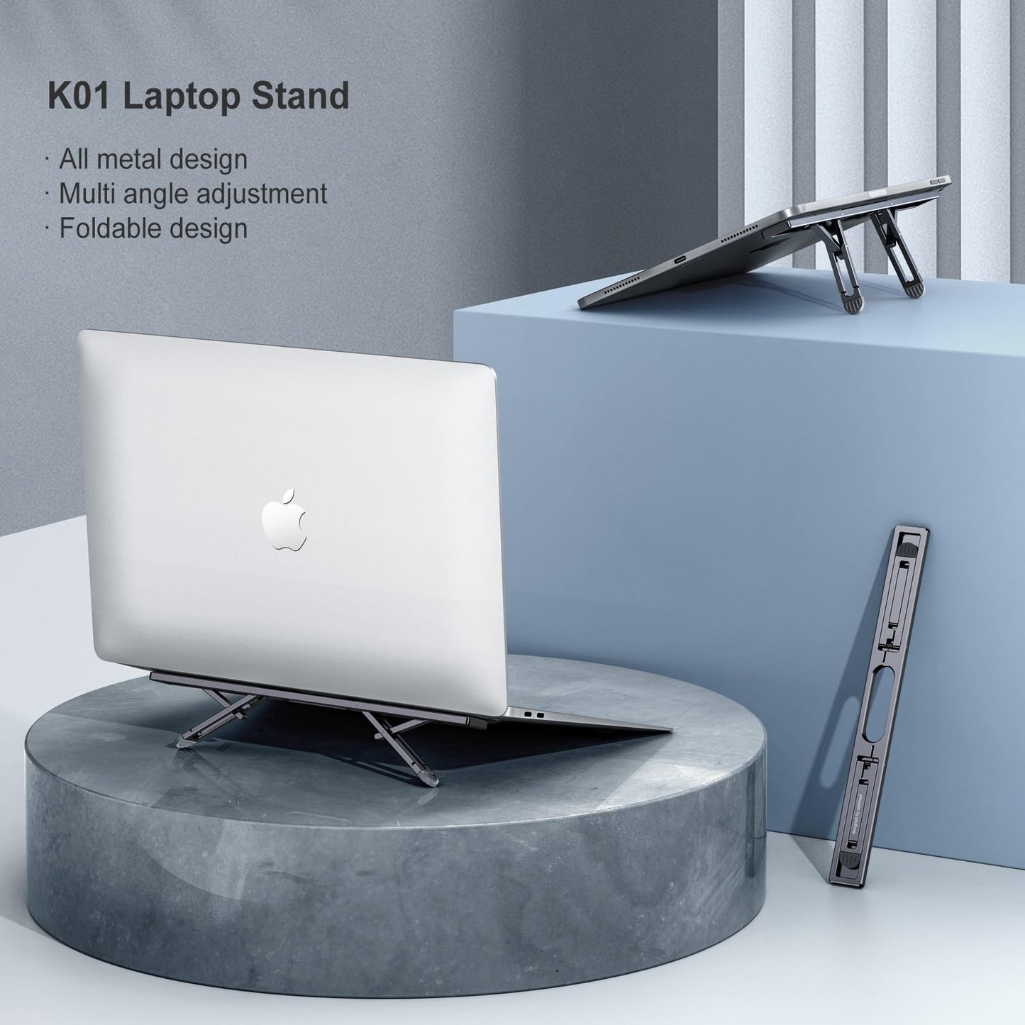 nediea Foldable Laptop Stand, Laptop Feet Riser for Desk, Laptop Cooling