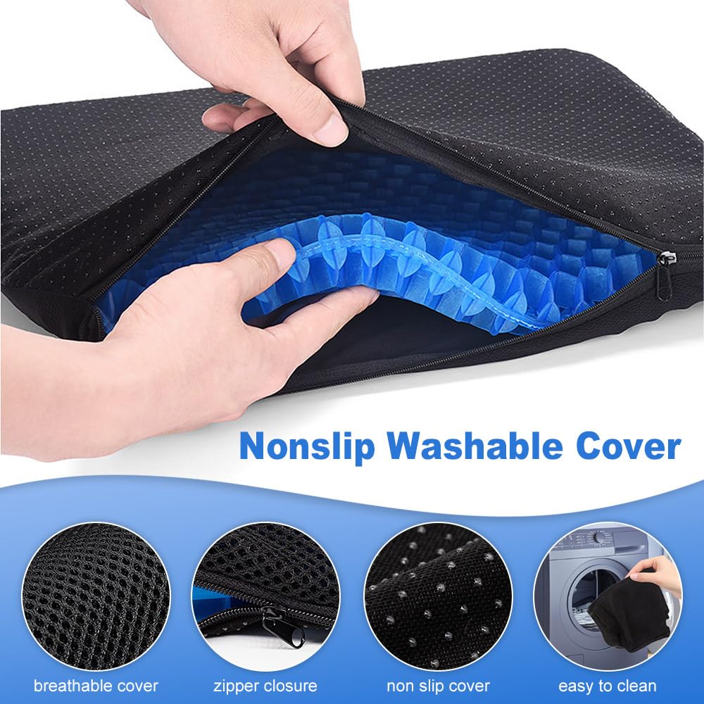 Chair Cushions,Car Seat Cushion,Honeycomb Gel wheelchair Cushion for Driving,Airplane,Travel,Orthopedic,Coccyx,Office,Desk,Pressure