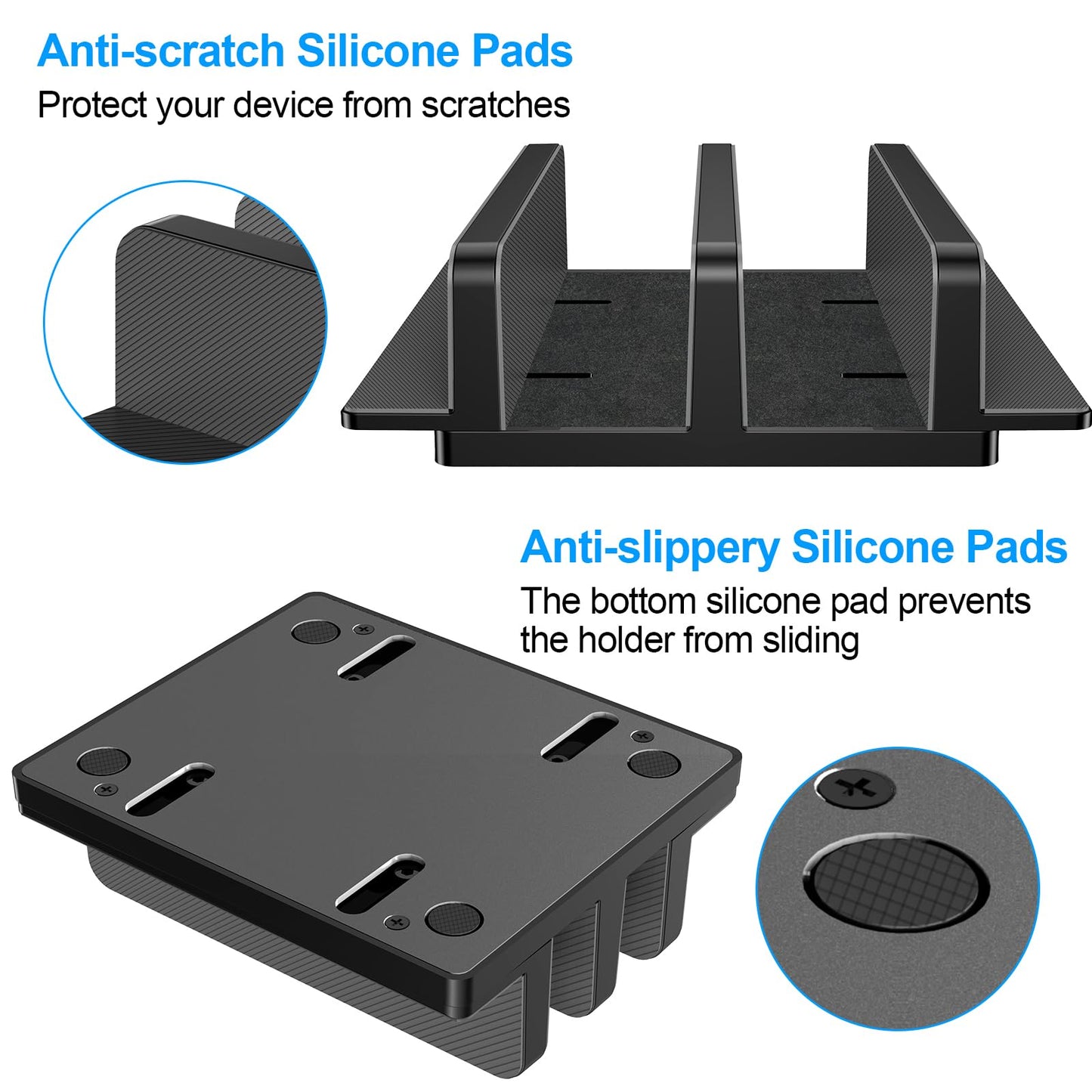 Gogoonike Vertical Laptop Stand, Laptop Holder with Adjustable Dock