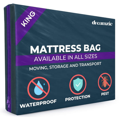 Dreamzie - King Mattress Cover for Moving - Opaque Mattress Storage Bag