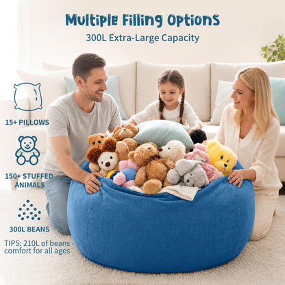 Nobildonna 3 ft Bean Bag Chair Cover No Filler for Adults and Kids 300L Extra Large Stuffed Animal Storage Bean Bag Washable Soft Premium Corduroy