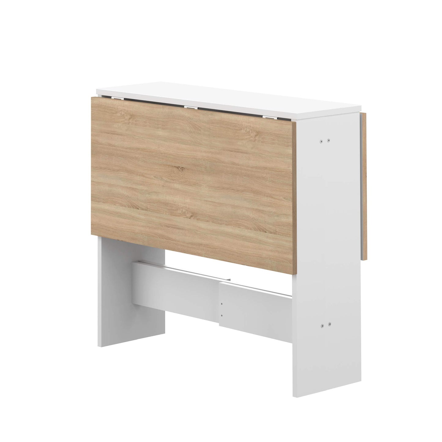 Symbiosis Folding Dining Table, Oak and White Marble Look, 103/67/28 x 76 x 73.4 cm (LxPxA)