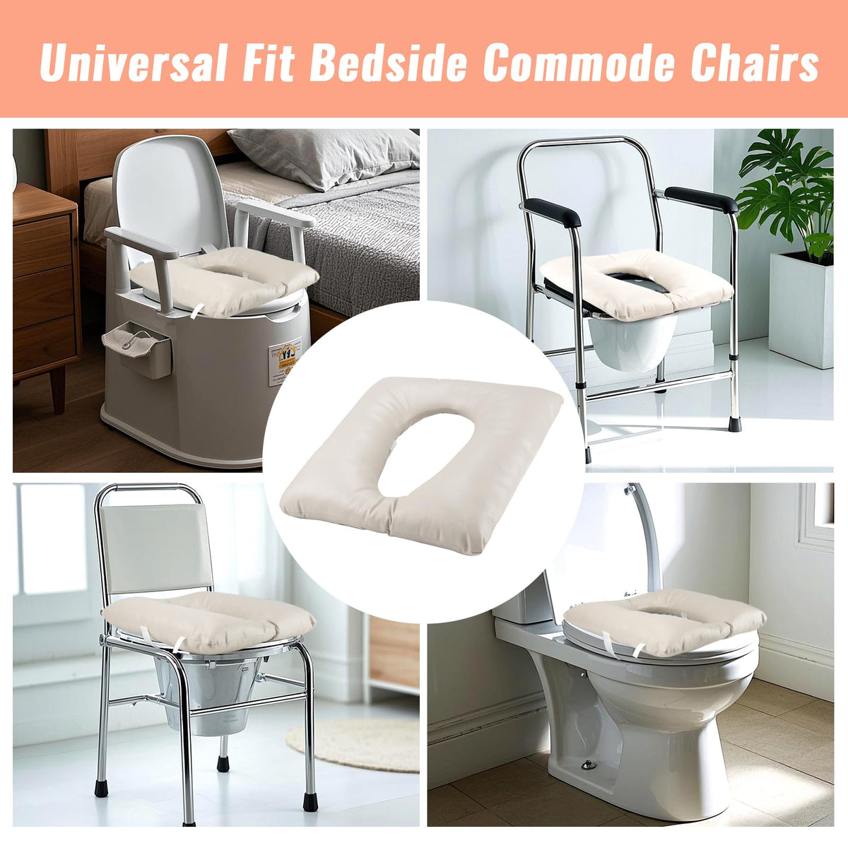 RoamReady Bedside Commode Cushion, Seniors Portable Seat Cushion for Toilet