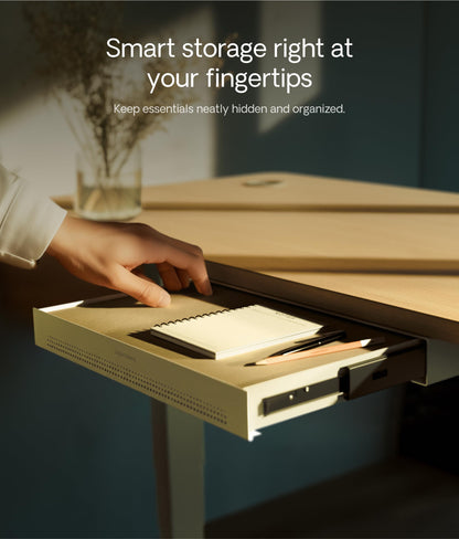 Desktronic Desk Drawer, Hidden Desk Organizer, Under-Desk Storage Drawer, Easy Installation, Space-Saving, Large Capacity, Metal, for Office and