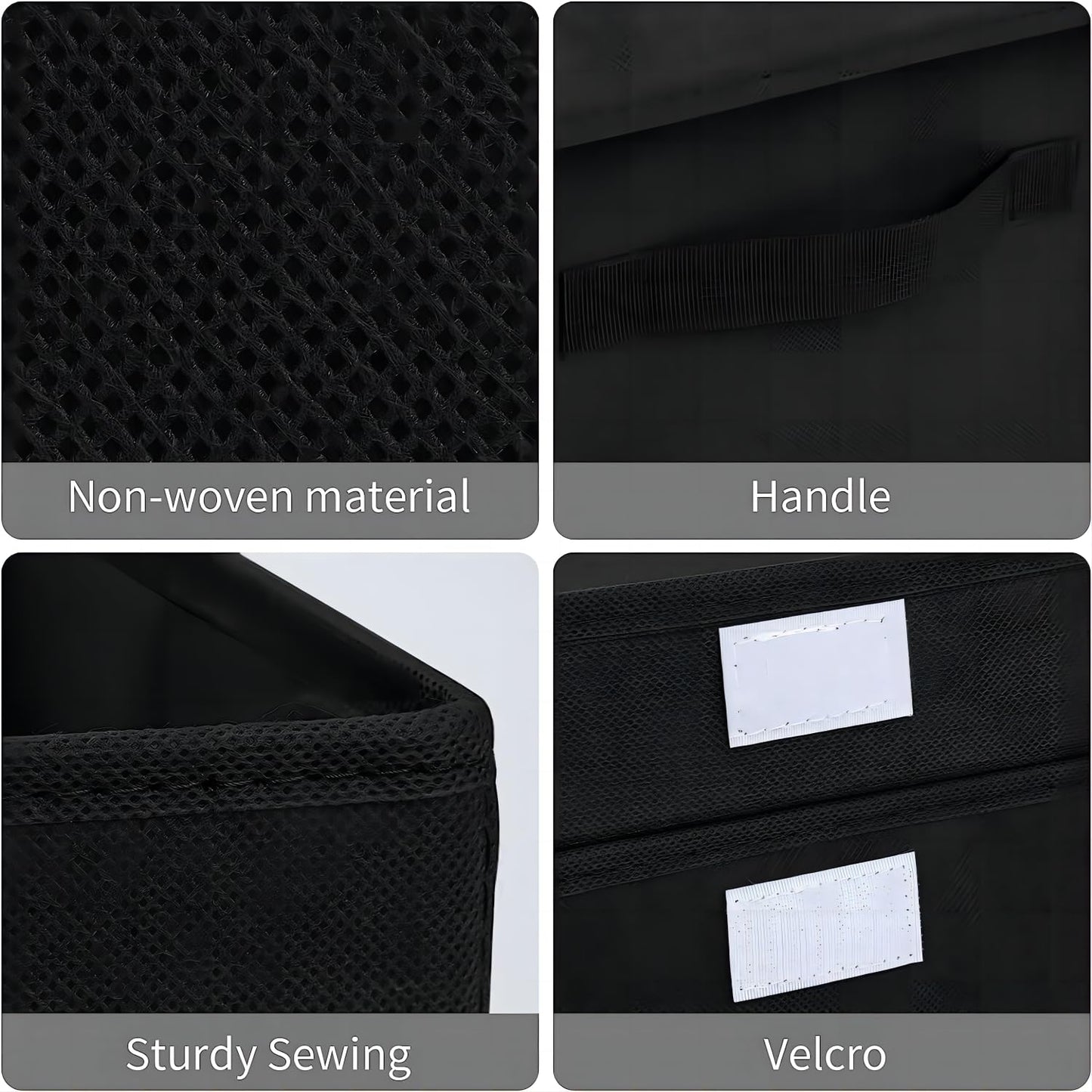 Homsorout Foldable Storage Boxes with Lids - Wardrobe Organiser Bin with Handle Fabric Basket Containers for Clothes, Book, Shelf, Office